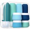 Azyvum 8 Pezzi Bottiglie da Viaggio in Silicone, Flaconi da Viaggio 30/90ml,Kit da Contenitori da Viaggio Flaconi da Viaggio Riutilizzabili per Shampoo, Liquidi and Lozione