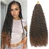 BLTYXT Goddess Boho Box Braids Crochet hair 24 Inch 8 Packs Pre Looped Water Wave Crochet Hair for Women Hair Extension (T30, 24 Inch(8 Packs))