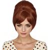 Linfairy Parrucca corta a nido d'ape anni '60 perfetta per feste di Halloween cosplay parrucche cotonate (Brown)