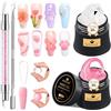 LEDSUUEI Solid Sculpture Builder Gel LEDSUUEI - Kit di Estensione per Unghie Pink Trasp., Gel Costr. per Unghie 3D Colla per Intaglio a Mano Non Appiccicosa, Manicure Salon Decora Nail Art DIY, 20g(0,71 fl oz)