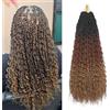 BLTYXT Goddess Boho Box Braids Crochet hair 18 Inch 8 Packs Pre Looped Water Wave Crochet Hair for Women Hair Extension (T1B-30-27, 18 Inch(8 Packs))