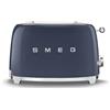Smeg, Tostapane 2x2 TSF01NBEU, 2 Scomparti da 36mm, 6 Livelli di Doratura, Funzione Riscaldamento, Scongelamento e Bagel, Espulsione Automatica del Pane, Cassetto Raccoglibriciole, 950W, Navy Blue