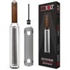 REDSALT Premium Zester grattugia in acciaio inox con manico in legno e piedini in gomma per la cucina, ideale per limoni, zenzero, carote, verdure, parmigiano, formaggio | affettatrice professionale