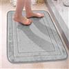 GIUSOBG Tappeto Bagno Assorbente 80 * 50cm Ultra Grigio Tappeto da bagno in microfibra Lavabile in lavatrice Tappetino Doccia Assorbente per il bagno e il soggiorno,Cucina