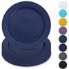Berglander piatti in plastica da 8 pezzi 25cm, piatti piatti riutilizzabili blu, piatti per insalate, ciotole per pasta, facili da trasportare per casa, giardino, picnic, campeggio, all'aperto