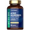 Horbäach Acido Ialuronico Compresse | con Collagene | 180 Compresse Vegane | Integratore Complesso per Capelli | Hyaluronic Acid and Collagen | Horbaach