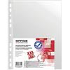 OFFICER PRODUCTS Buste forate per ufficio, in polipropilene, formato A4, 40 micron, 200 pezzi, per archiviazione documenti, tipo buccia d'arancia, standard, materiale: polipropilene, colore trasparente, formato A4,