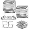 DYMHQ 18 Pezzi Connettori Angolari Triangolari in Acciaio Inox, Servizio Pesante Supporti Trapezoidale di Angolo con 126 Viti, Universale Staffa Triangolari a Forma per Armadi Tavoli Sedie Legno