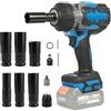 LIROPAU Avvitatore a Impulsi Brushless, 1/2 1700Nm Chiave a Urto Elettrica compatibile con Makita 18V, Coppia Elevata Avvitatori a Massa Battente con 6 bussole, Trapano Batteria per Auto e Casa