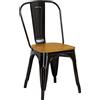 Totò Piccinni Sedia Industry in Metallo Design Industriale (1 Sedia, Wood/Vintage Nero)