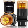 AUHSSAN 3157 Lampadine LED, Ambra Super Brillante 12V 24V Non Polarità 2835 18SMD T25 P27/7W 3156 P27W Lampadines LED per le Luci di Segnale, Luci di Retromarcia, Lampada di Luce Diurna (2Pezzis)