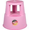 WEDO x FRNK - Sgabello con rotelle Super Step - Robusto sgabello in plastica, certificato TÜV/GS secondo EN 14183-F, antiscivolo, arrotolabile, Made in Germany, altezza ca. 43 cm, portata 150 kg, pink