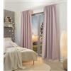Home WOHNIDEEN Tenda oscurante Ashton, decorazione strutturale 100% Blackout, con nastro combinato da 10 cm, colore: rosa, dimensioni: 245 x 135 cm, numero: 1 x