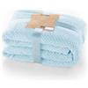 DecoKing Coperta Plaid Pile 220x240 cm per Letto Matrimoniale Calda Accogliente e Spessa in Morbido Velluto Stile Scandinavo Per Letto Divano Sedia Tutte le Stagioni Azzurro Henry
