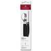 Victorinox Classic Set Posate da Picnic 3 Pezzi, Coltello Pieghevole 11 cm | Ideale per ufficio e outdoor, coltello con lama seghettata in acciaio inox e manico ergonomico nero, Swiss Made