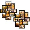 QUTREY Set di 2 cornici portafoto da 10 x 15 cm, per decorazione da parete, 10 x 15 cm, colore: nero