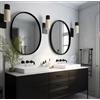 USHOWER Confezione da 2 specchi rotondi da bagno neri da 61 cm, per decorazione da parete con telaio in metallo, specchio da bagno o da ingresso