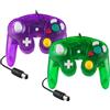 Hovlian 2 Pack NGC Controllers,Classic Wired Controller for Wii Game cube Console(Clear Purple and Green)