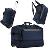 Cozary Borsone da Viaggio con Ruote 57L - Trolley Grande 3-in-1 in Tessuto Oxford Impermeabile, Design Espandibile con Manico (56x29x35cm) per Borsone Trolley - Blu Scuro