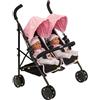 HTI Joie Aire - Passeggino gemellare per bambini, colore nero e rosa, passeggino pieghevole per bambole, gioco di ruolo, per bambole, dai 3 anni in su