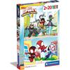 Clementoni - 24794 - Supercolor Puzzle - Spidey and His Amazing Friends - 2x20 pezzi (include 2 puzzle da 20 pezzi) - Made in Italy - puzzle bambini 3 anni, puzzle Spiderman, puzzle cartoni animati