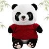MeYuxg Peluche panda, 25 cm, in cotone PP, per ragazzi, ragazze e adulti, compleanno, Natale, festa (maglione rosso B)
