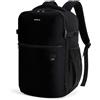 ECOHUB Zaino Ryanair 40x20x25, Zaino da Viaggio per Aereo per Laptop da 14 Pollici, Zaino Riciclato Resistente All'acqua Bagaglio a Mano per Scuola Lavoro e Trekking, 20L-Nero