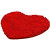 Monba Tappeto da bagno a forma di cuore morbido Shag cucina tappeto porta piedi tappetino antiscivolo striscia assorbente zerbino bagno doccia tappeti Shaggy tappeto rosso 70 * 80 cm