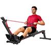 Healfith Vogatore per casa, vogatore, pieghevole, monitor professionale, capacità di peso di 120 kg, facile da montare, macchina per l'allenamento di tutto il corpo