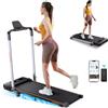 HomeTro Tapis Roulant Pieghevole 2 in 1 per Casa - Walking Pad con Pendenza Regolabile, Schermo LED e Telecomando - Compatibile App, Design Salvaspazio per Sotto Scrivania/Ufficio