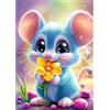 NEWENMO 5D Topolino Blu Diamond Painting Adulti Pittura Diamante Kits | Animale Pittura Diamante Kit Completo,DIY Diamond Art Kits,Diamond Painting Set per Decorazione Casa e Regalo 30x40cm