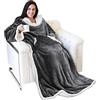 Catalonia Classy Accogliente Coperta con Maniche e Tasche, Coperta TV Double-Face Coperta in Micropile Sherpa Calda, Regalo per Adulti Donne Uomini 185cm x 140cm