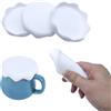 MUWINC Coperchi Silicone, Copribicchieri Decorativi, Diametro Interno 8 cm | 4 Pezzi Design Della Neve, Bianco, Utilizzabile Come Sottobicchiere, Per Tazze E Bicchieri