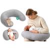 Totsy Baby Cuscino allattamento neonato 130 cm forma C cuscino per allattamento | Nursing Pillow mezzaluna bebè · fodera Cotone sfoderabile lavabile · ergonomico morbida · OEKO-TEX · Gaassia