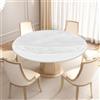 EUBSWA Tovaglia Trasparente Plastificata 48 inch, Tovaglia antimacchia Rotonda 90-110 cm, Beige Tovaglie Impermeabile per Tavolo Giardino Balcone Terrazza Matrimonio Pasqua Festa Primavera