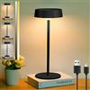 HOTUT Lampada da Tavolo Solare LED Dimmable all'aperto, Lampada da Tavolo a LED Senza Fili per Interni ed Esterni, Carica Solare e USB 2 in 1, IP65 Impermeabile, per Giardino Campeggio Camera da Letto