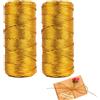 zorvixal 2 Rotoli 100m Filo Dorato per Decorazioni,Cordone Metallico Oro da 1,5 mm Spessore,Fili Seta Color Oro Fai Da Te,Filato Gioiello Bigiotteria Uncinetto,Ideale per Natalizie O Confezioni Regalo