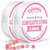 Caianwin 0.6mm/100m Filo Elastico per Braccialetti Caianwin 2 Volumi Hilo per Braccialetti 0.6mm Transparente Elastico per Braccialetti Filo Nylon per Braccialetti e Perline per la Creazione di Gioielli