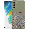 Kaywzo Cover per Samsung Galaxy S22+/S22 Plus 5G,Custodia in Trasparente TPU con Modello del Modelli di Fiori Colorati,Ultra Sottile Donna Silicone Phone Protezione Case Cover-4