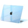 eleger Cover brillantini compatibile con MacBook Air 13 pollici M5 M4 M3 M2 [Colore coordinato con il Mac], modello 2026 2025 2024 2022, Custodia rigida in plastica per MacBook Air 13,6, Celeste
