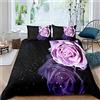 FANSU Set Copripiumino Matrimoniale Singolo con Federa Coordinata,Traspirante Microfibra Biancheria da Letto Camera da Letto Copripiumino con Chiusura a Cerniera (Rosa Viola 3D,150x200cm)