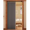 APMOE Tenda per Porta Tenda Oscuranti con Asta Telescopica, Tende Pieghevoli a Fisarmonica, Tende Termiche Isolanti per Interni, Tenda Separa Ambienti(Grigio,Rod 50-80cm/curtain 80x200cm)