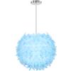 iDEGU Lampada a Sospensione LED Moderno, Lampadario a Sospensione in Piume 30CM Illuminazione E27 Decorazione Lampada a Soffitto per Camera da Letto Soggiorno Corridoio (Blu)