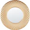 Beliani Specchio moderno rotondo da parete decorativo in metallo oro 60 cm