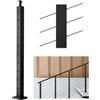 VEVOR Ringhiera per Recinzione da Balcone 914x100x100 mm da Giardino Balcone Gradini in Acciaio Inox, Kit di Palo per Balaustrata da Terrazza, 1JZLGZXHS914YIVIS001V0