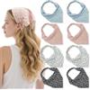 FUIPVGI 8 Pezzi Fascia Capelli Bandana, Floreale Bandana Donna Elastici Capelli Donna Boho Cerchietto Chiffon Carino,Bandane Colorate Fasce per Capelli Foulard per Capelli per Donne Ragazze Accessorio