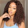 NICMISS Curly Wig Human Hair 13x4 Curly Bob Human Hair Lace Front Wigs Brazilian Virgin Human Hair Wigs for Black Women Pre Plucked with Ntural Hairline Lace Front Wig Chocolate Brown Color 14 inch