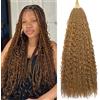 BLTYXT Goddess Boho Box Braids Crochet hair 24 Inch 8 Packs Pre Looped Water Wave Crochet Hair for Women Hair Extension (27, 24 Inch(8 Packs))