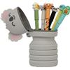 Mr. Wonderful - Set di 6 penne cancellabili Bo-Bo + astuccio silicone koala - Colori: blu, nero, verde, rosso, rosa e arancione