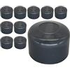 SKIR'CO (10 pezzi) tappi rotondi in plastica grigia da 38 mm per pali di recinzione rotondi, coperture per pali di recinzione, grigio antracite 7016